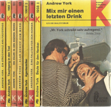 Agentenkiller (Bd 10015) // Mix mir einen letzten Drink (Bd 1827) // Klar Schiff zum Mord (Bd 1839) // Eine Falltür für den Henker (Bd 1887) // Ein Killer in den eigenen Reihen (Bd 1911) // Beute für den Henker  (Bd 1958) //  Ein Streichholz ans Pulverfaß